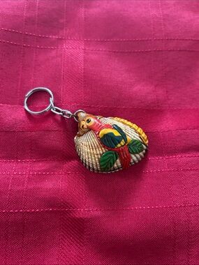 Tropical Parrot Shell Keychain - Multicolor
